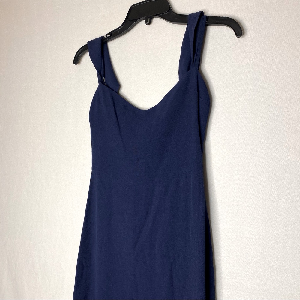 REFORMATION Navy capped sleeve cocktail dress